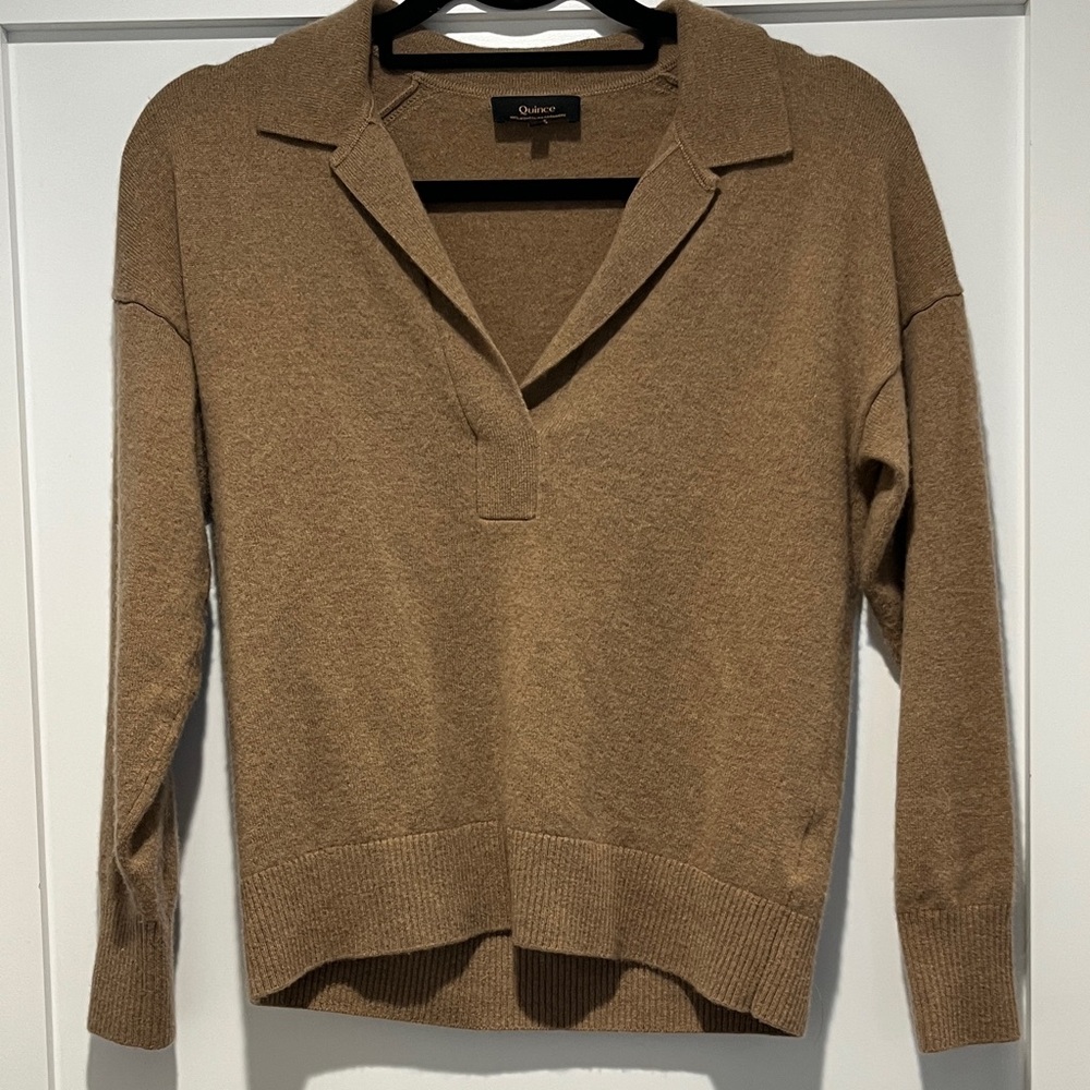 Quince Mongolian Cashmere Polo Sweater